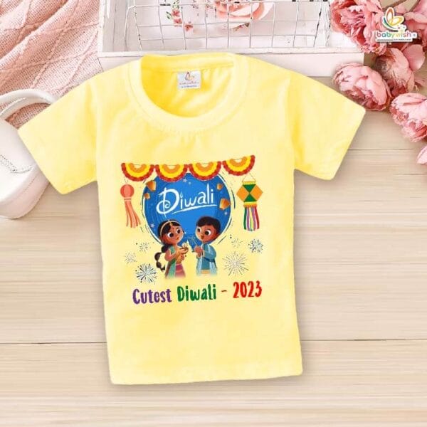 Babywish Baby Diwali T-shirt My First Diwali Cutest Diwali 2023 - Image 4