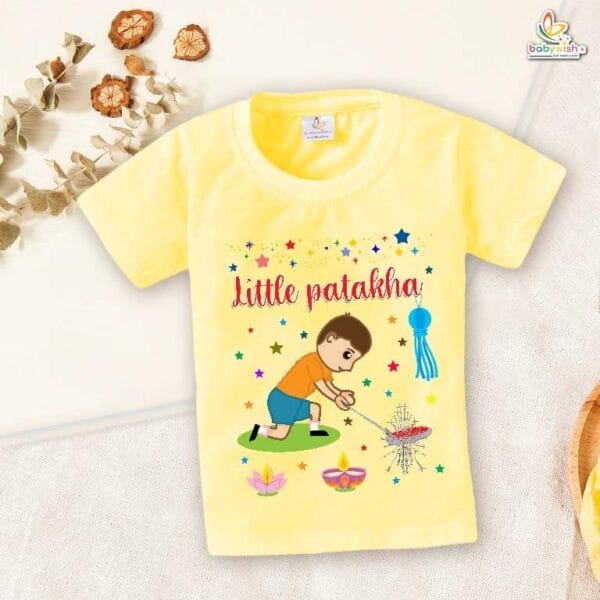 Babywish Baby Diwali T-shirt My First Diwali Little Patakha - Image 4