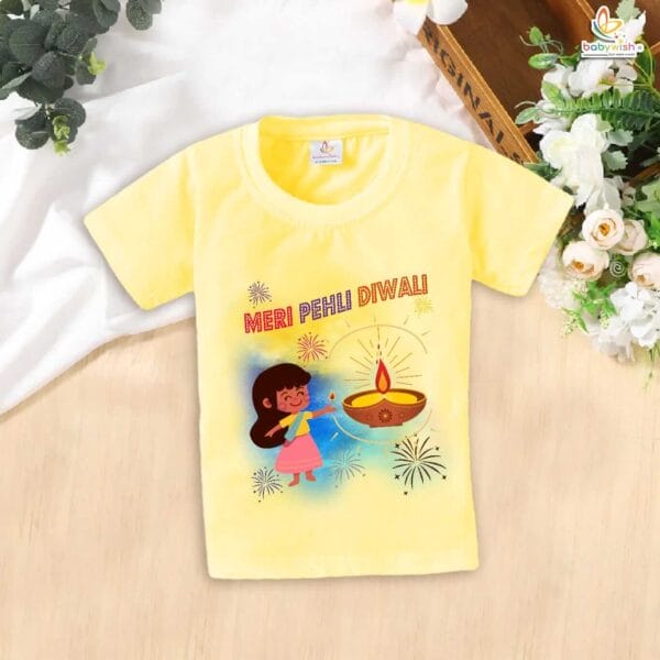 Babywish Baby Diwali T-shirt My First Diwali Meri Pehli Diwali - Image 4