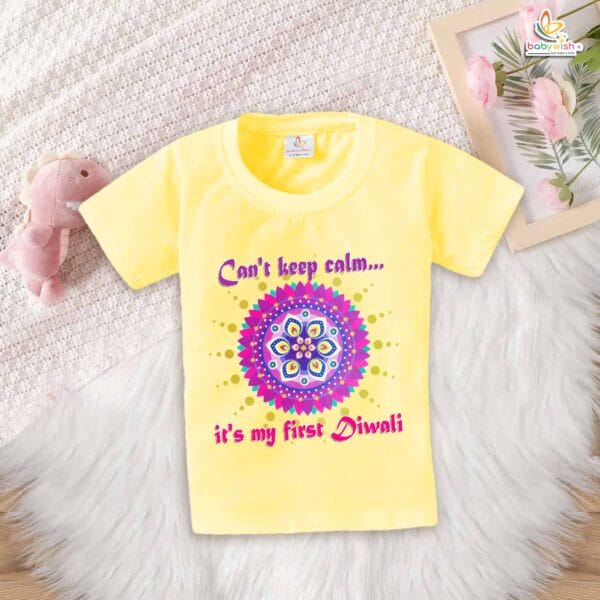 Babywish Baby Diwali T-shirt My First Diwali Can't Keep Calm It's My First Diwali - Image 4