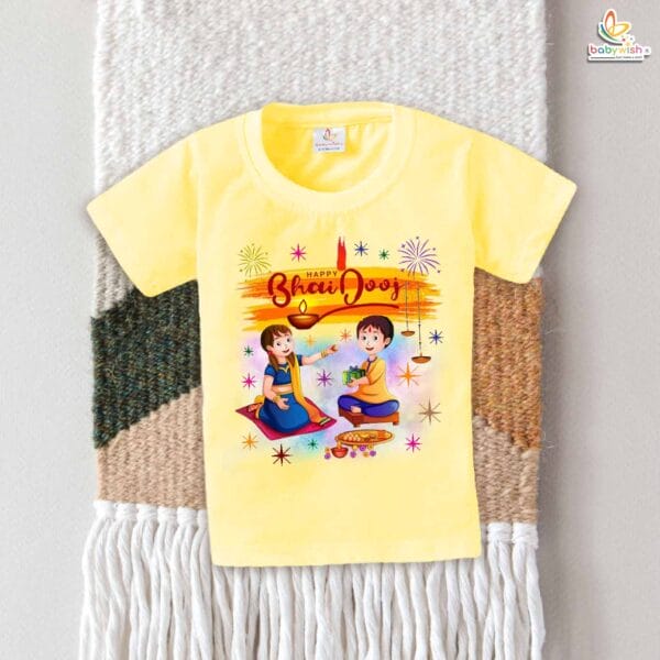 Babywish Baby Diwali T-shirt My First Diwali HAPPY BHAI DOOJ - Image 4
