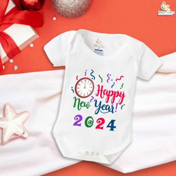 Babywish New Year Romper Clothes My First New Year Bodysuits Happy New Year Clock Print - Image 5