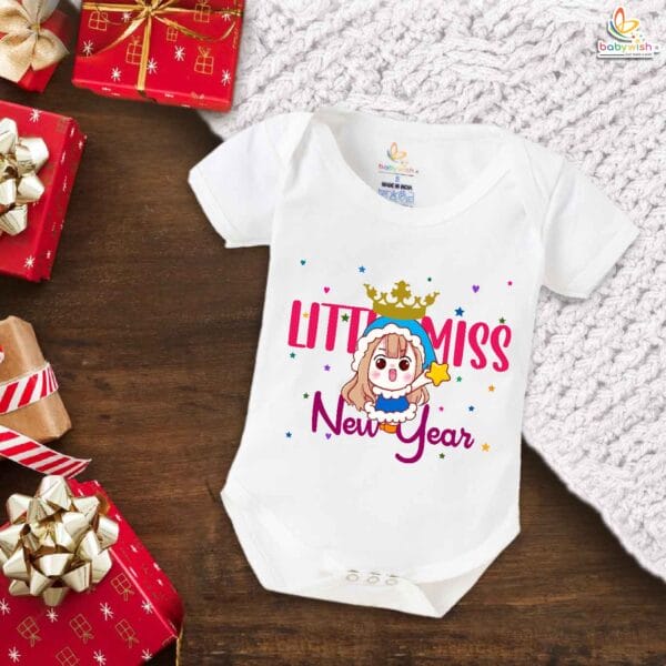 Babywish New Year Romper Clothes My First New Year Bodysuits Little Miss New Year - Image 5