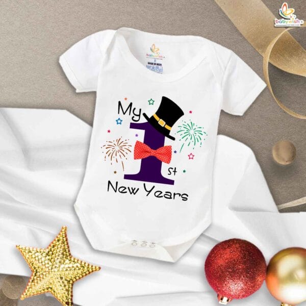 Babywish New Year Romper Clothes My First New Year Bodysuits New Year Celebrations with Crackers - Image 5