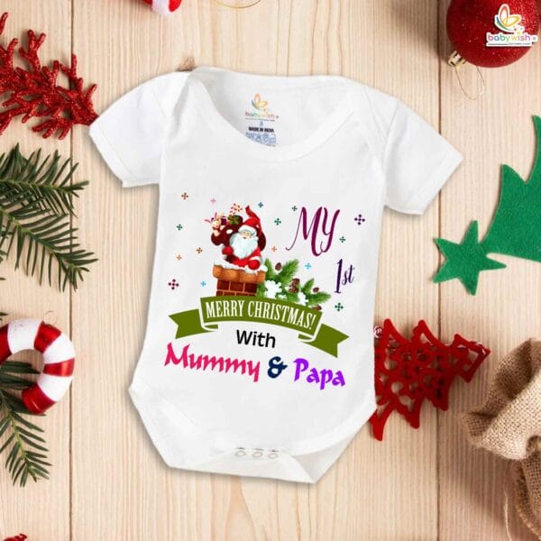 Babywish Christmas Romper Clothes My First Merry Christmas Bodysuits My First Merry Christmas - Image 5