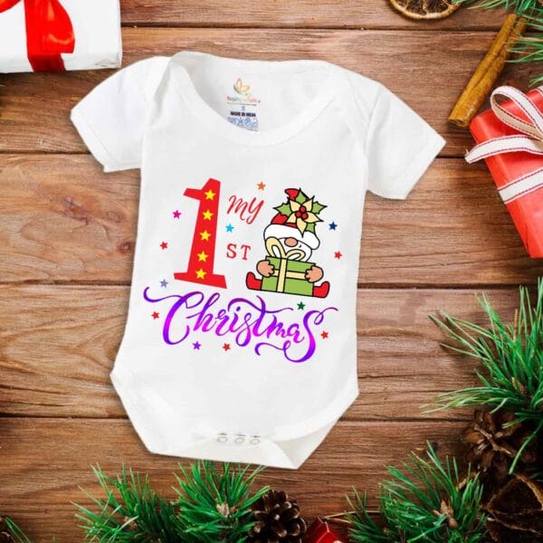 Babywish Christmas Romper Clothes My First Merry Christmas Bodysuits My First Christmas Star Print - Image 5