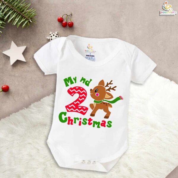 Babywish Christmas Romper Clothes My First Merry Christmas Bodysuits Second Christmas Deer Print - Image 5
