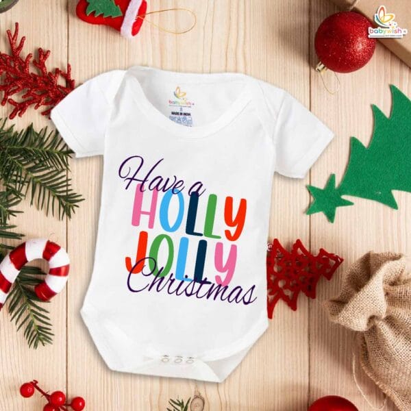Babywish Christmas Romper Clothes My First Merry Christmas Bodysuits Have a Holly Jolly Christmas - Image 5