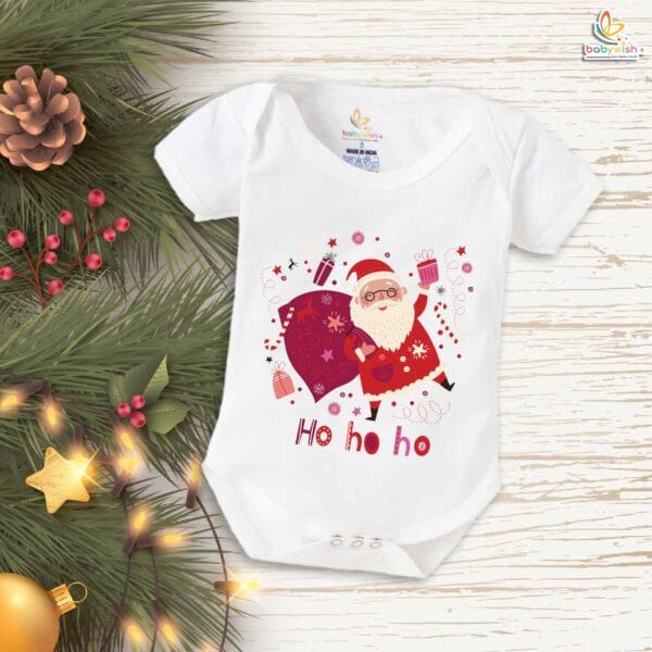 Babywish Christmas Romper Clothes My First Merry Christmas Bodysuits Santa On Merry Christmas With Gifts - Image 5