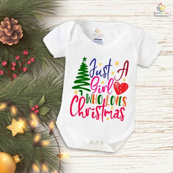Babywish Christmas Romper Clothes My First Merry Christmas Bodysuits Just A Girl Who Loves Christmas - Image 5