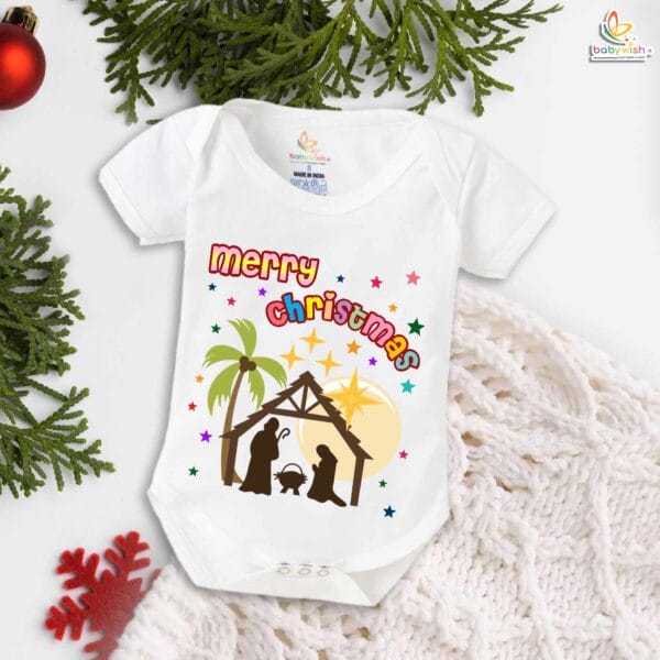 Babywish Christmas Romper Clothes My First Merry Christmas Bodysuits Merry Christmas Coconut Tree Print - Image 5