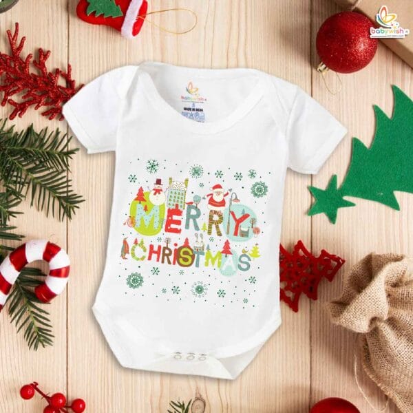 Babywish Christmas Romper Clothes My First Merry Christmas Bodysuits Merry Christmas With Santa - Image 5