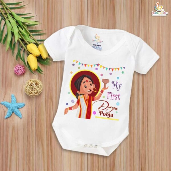 Babywish Baby Navratri Romper Bodysuit My First Dussehra My First Durga Pooja - Image 5