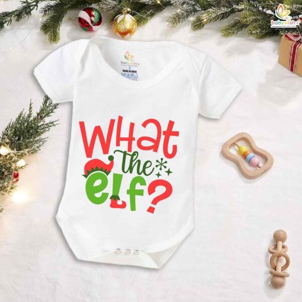 Babywish Christmas Romper Clothes My First Merry Christmas Bodysuits What the Elf - Image 5