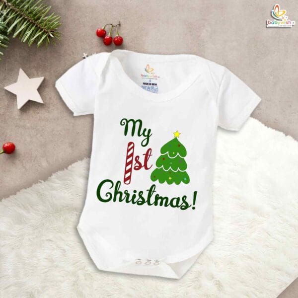 Babywish Christmas Romper Clothes My First Merry Christmas Bodysuits My 1st Christmas Theme Tree - Image 5