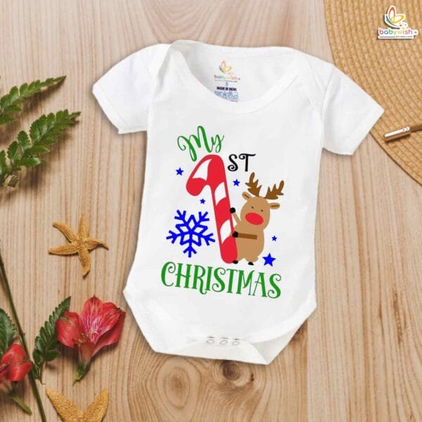 Babywish Christmas Romper Clothes My First Merry Christmas Bodysuits Animal Print Christmas Design - Image 5