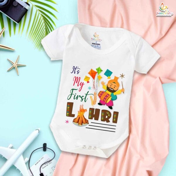 My First Lohri Romper | First Lohri Celebrations Baby Bodysuit | Festive Outfit for Baby Boys & Girls – Babywish - Image 5