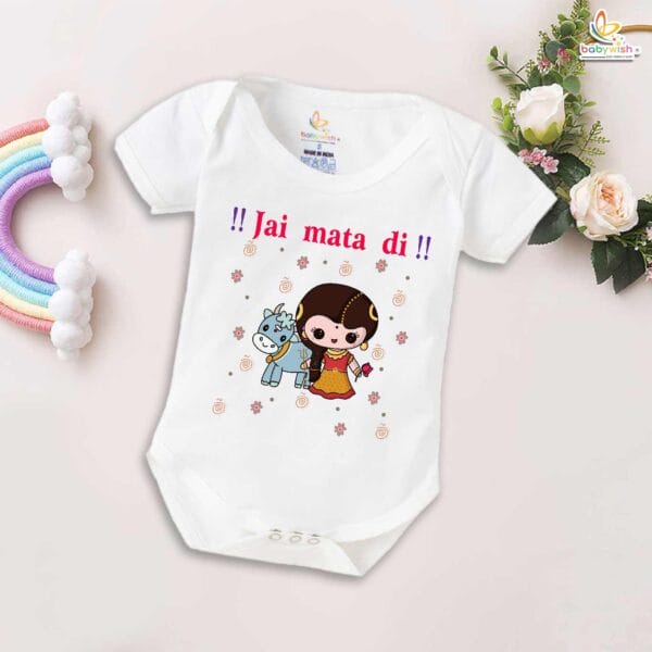 Babywish Baby Navratri Romper Bodysuit My First Dussehra Jai Mata Di Dussehra - Image 5