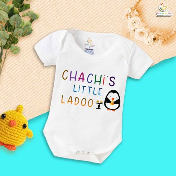 Chachi's Little Ladoo Baby Romper – Cute Chacha & Chachi Bodysuit | Indian Baby Outfit, Gift for Chachi, Newborn Onesie, Babywish - Image 5