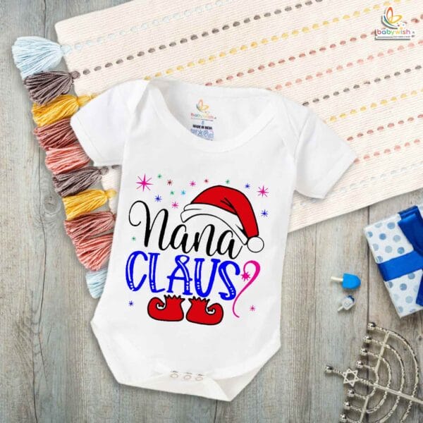 Nana Claus Baby Romper – Adorable Christmas Outfit for Grandpa & Baby Bonding | Holiday Gift Idea | Babywish - Image 5