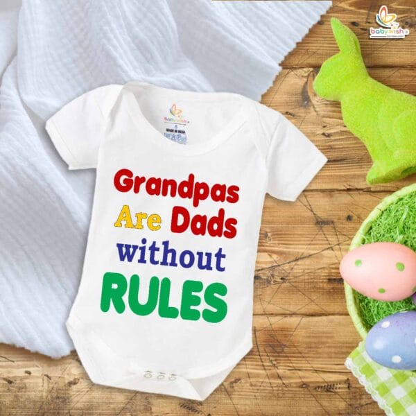 Grandpas Are Dads Without Rules – Funny Baby Romper for Grandfathers | Cute Baby Bodysuit Gift Idea | Babywish - Image 5