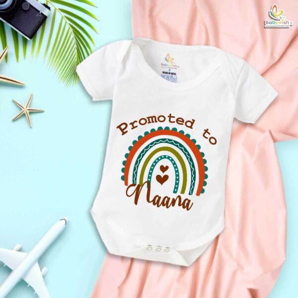 Promoted to Nana – Cute Naanu & Naani Romper for Grandparents | Baby Bodysuit Gift for Nana | Babywish - Image 5