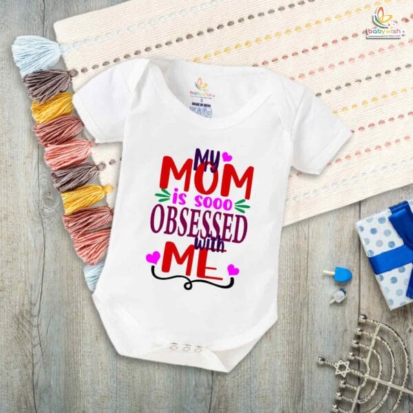 My Mom is So Obsessed With Me – Cute Mother Romper for Babies | Adorable Baby Bodysuit for Mom | Babywish - Image 5