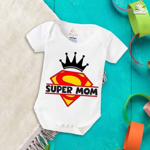 Super Mom – Cute Mother Romper for Babies | Adorable Baby Bodysuit for Super Moms | Babywish - Image 5