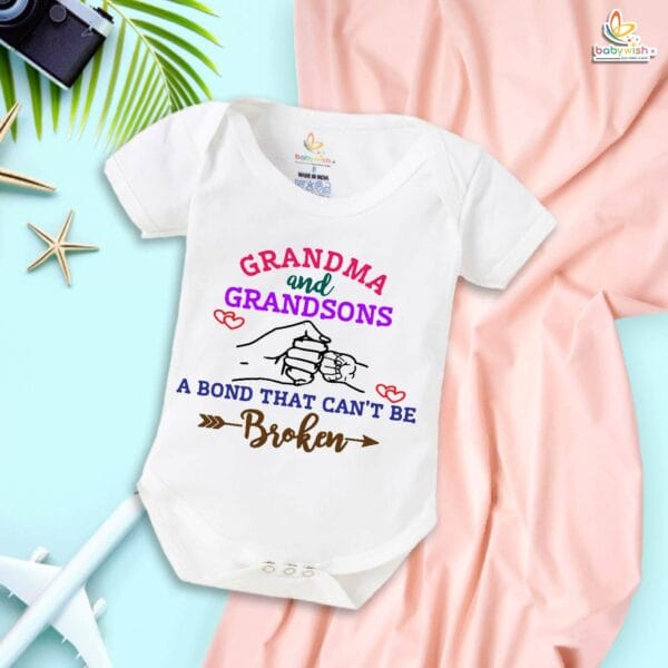 Grandma and Grandson – Cute Baby Romper Celebrating Grandmother & Grandson Bond | Newborn Outfit for Grandma | Babywish - Image 5