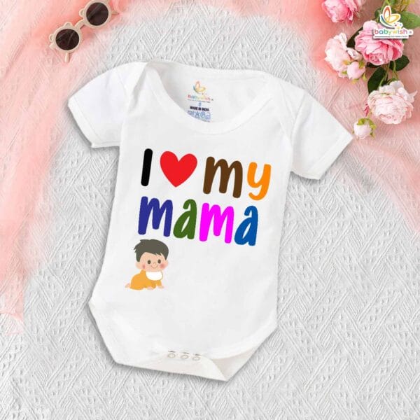 I Love My Mama – Adorable Mama & Maami Romper for Babies | Cute Baby Bodysuit for Mom & Aunt | Babywish - Image 5