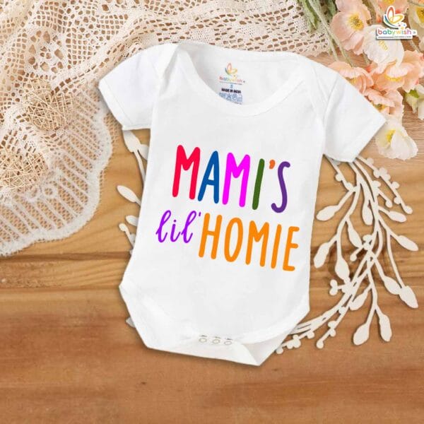 Mami’s Lil Homie – Cute Mama & Maami Romper for Babies | Adorable Baby Bodysuit for Mami & Mom | Babywish - Image 5