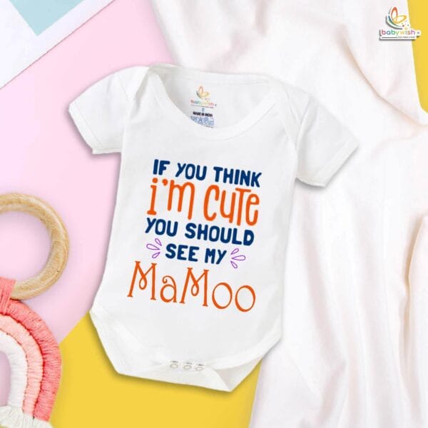 If You Think I'm Cute, You Should See My Mama & Maami – Funny Baby Romper & Bodysuit for Newborns & Infants | Babywish - Image 5