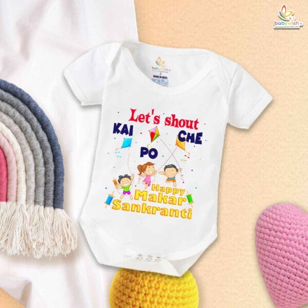 Let’s Shout on Makar Sankranti – My First Makar Sankranti Baby Romper & Bodysuit for Newborns | Festive Baby Clothes India | Babywish - Image 5