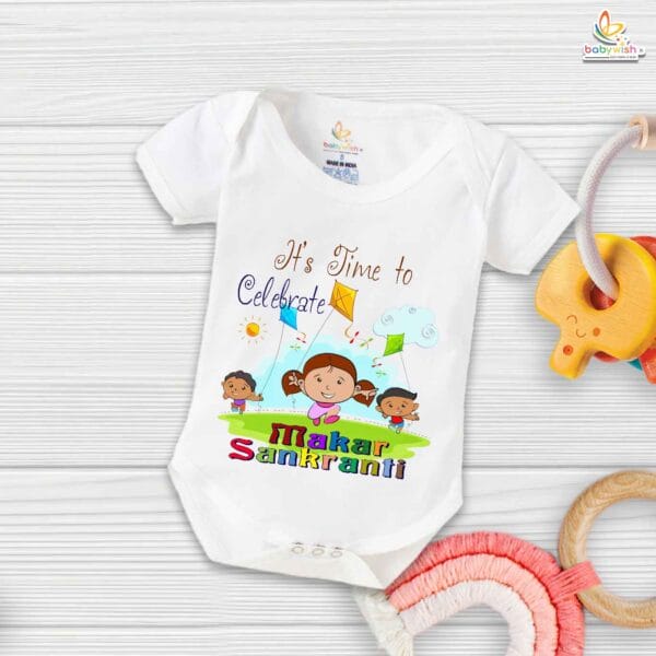 It’s Time to Celebrate – My First Makar Sankranti Baby Romper & Bodysuit for Newborns | Festive Baby Clothes for Makar Sankranti | Babywish - Image 5
