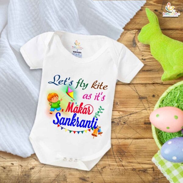 Let’s Fly Kite – My First Makar Sankranti Baby Romper & Bodysuit for Newborns | Festive Baby Clothes for Sankranti | Babywish - Image 5
