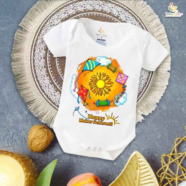 My First Makar Sankranti Baby Rompers & Bodysuits – Traditional Festival Outfit for Newborns & Infants | Babywish - Image 5
