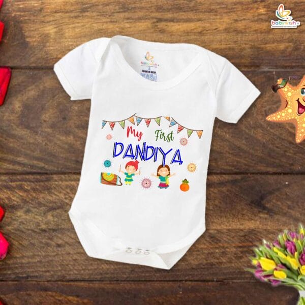 Babywish Baby Navratri Romper Bodysuit My First Dussehra My First Dandiya - Image 5