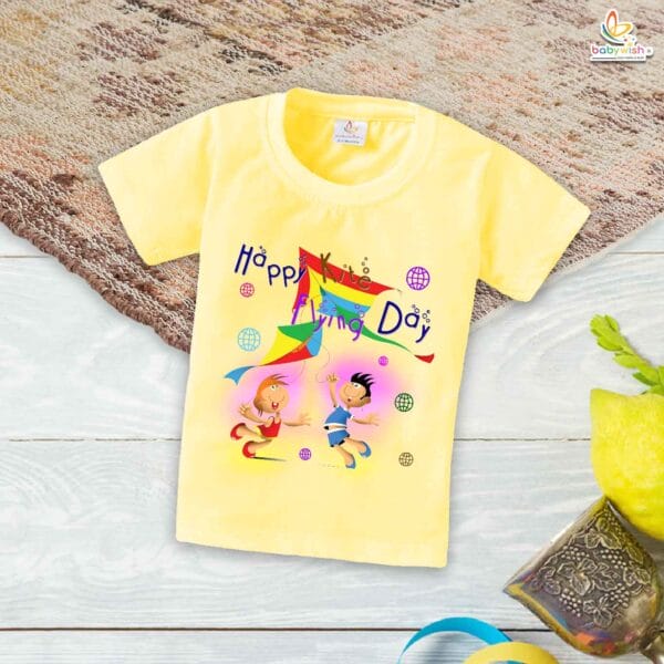 Happy Kite Flying Day My First Makar Sankranti Baby T-Shirt – Cute Newborn & Infant Festival Outfit | Makar Sankranti T-shirt for Baby Boys & Girls – Babywish - Image 4