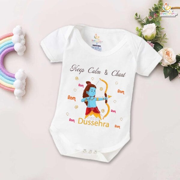 Babywish Baby Navratri Romper Bodysuit My First Dussehra Chant Ram Ram Ram - Image 5