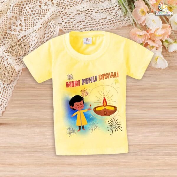 Babywish Baby Diwali T-shirt My First Diwali Meri Pehli Diwali - Image 4
