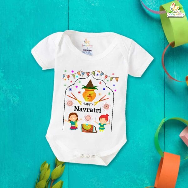 Babywish Baby Navratri Romper Bodysuit My First Dussehra Happy Navratri Temple - Image 5