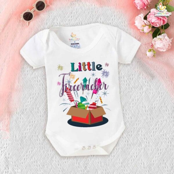 Babywish Baby Diwali Romper Bodysuit My First Diwali Little Firecracker - Image 5
