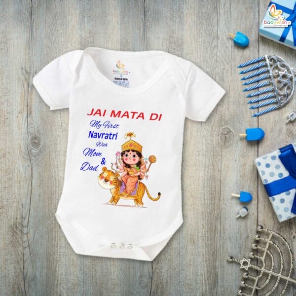 Babywish Baby Navratri Romper Bodysuit My First Dussehra Jai Mata Di - Image 4