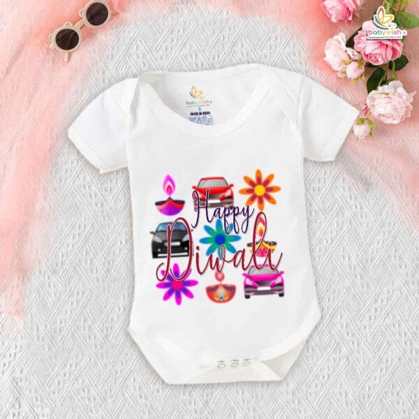 Babywish Baby Diwali Romper Bodysuit My First Diwali Diwali Festivals Celebration - Image 5