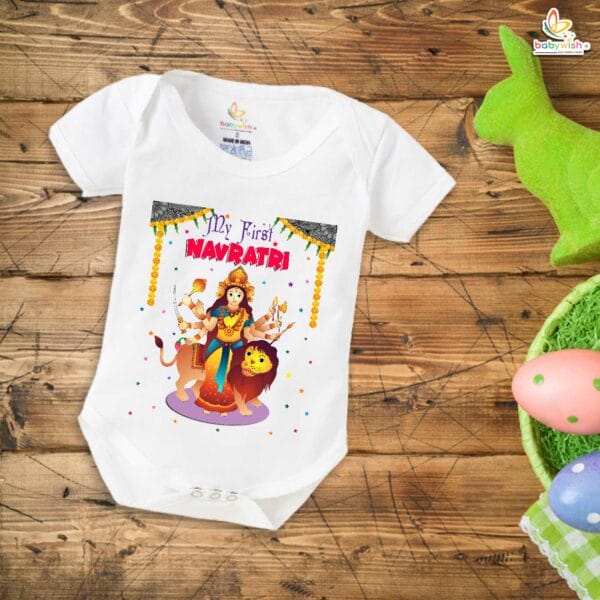 Babywish Baby Navratri Romper Bodysuit My First Dussehra My First Navratri Print - Image 5