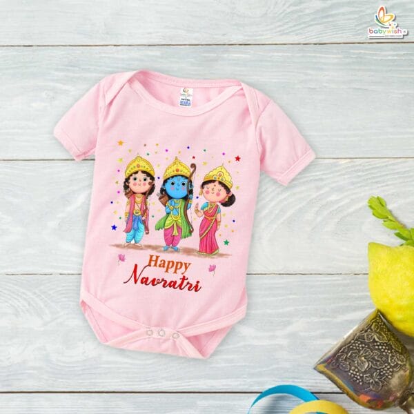 Babywish Baby Navratri Romper Bodysuit My First Dussehra Happy Navratri Onesies - Image 3