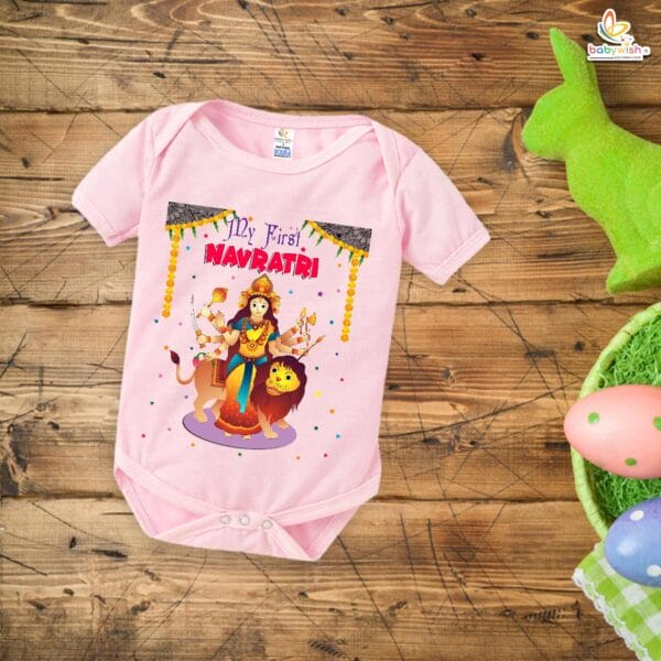 Babywish Baby Navratri Romper Bodysuit My First Dussehra My First Navratri Print - Image 3