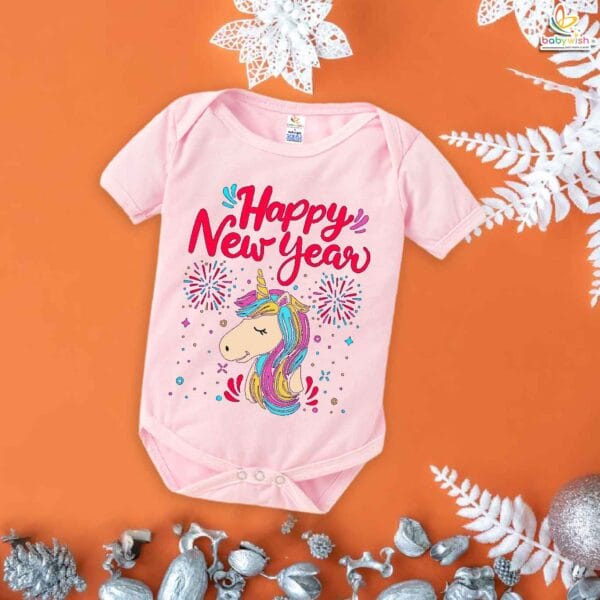 Babywish New Year Romper Clothes My First New Year Bodysuits Unicorn Horse Print - Image 4