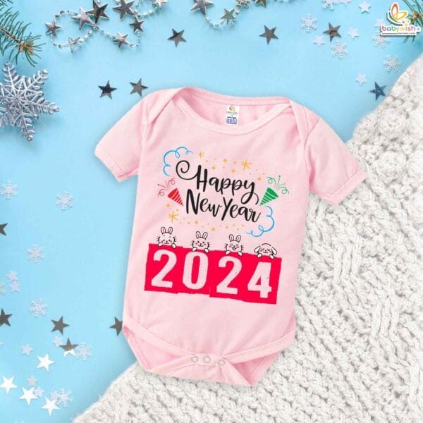 Babywish New Year Romper Clothes My First New Year Bodysuits 2024 Crackers Print - Image 4