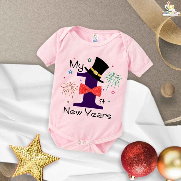 Babywish New Year Romper Clothes My First New Year Bodysuits New Year Celebrations with Crackers - Image 4